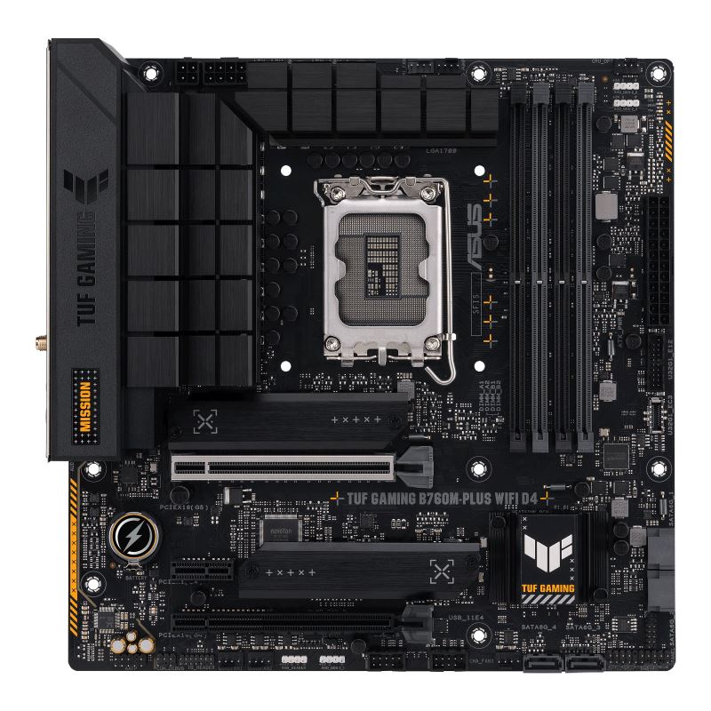 Asus TUF GAMING B760M-PLUS WIFI D4 Motherboard for Intel 12th & 13th Gen Processors - LGA1700 Socket - Image 2