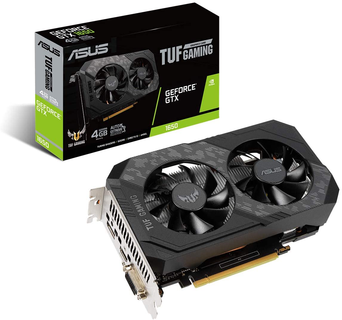 Asus TUF Gaming GeForce GTX 1650 4GB GDDR6 128-Bit Dual Fan Graphics Card (TUF-GTX1650-4GD6-P-GAMING)