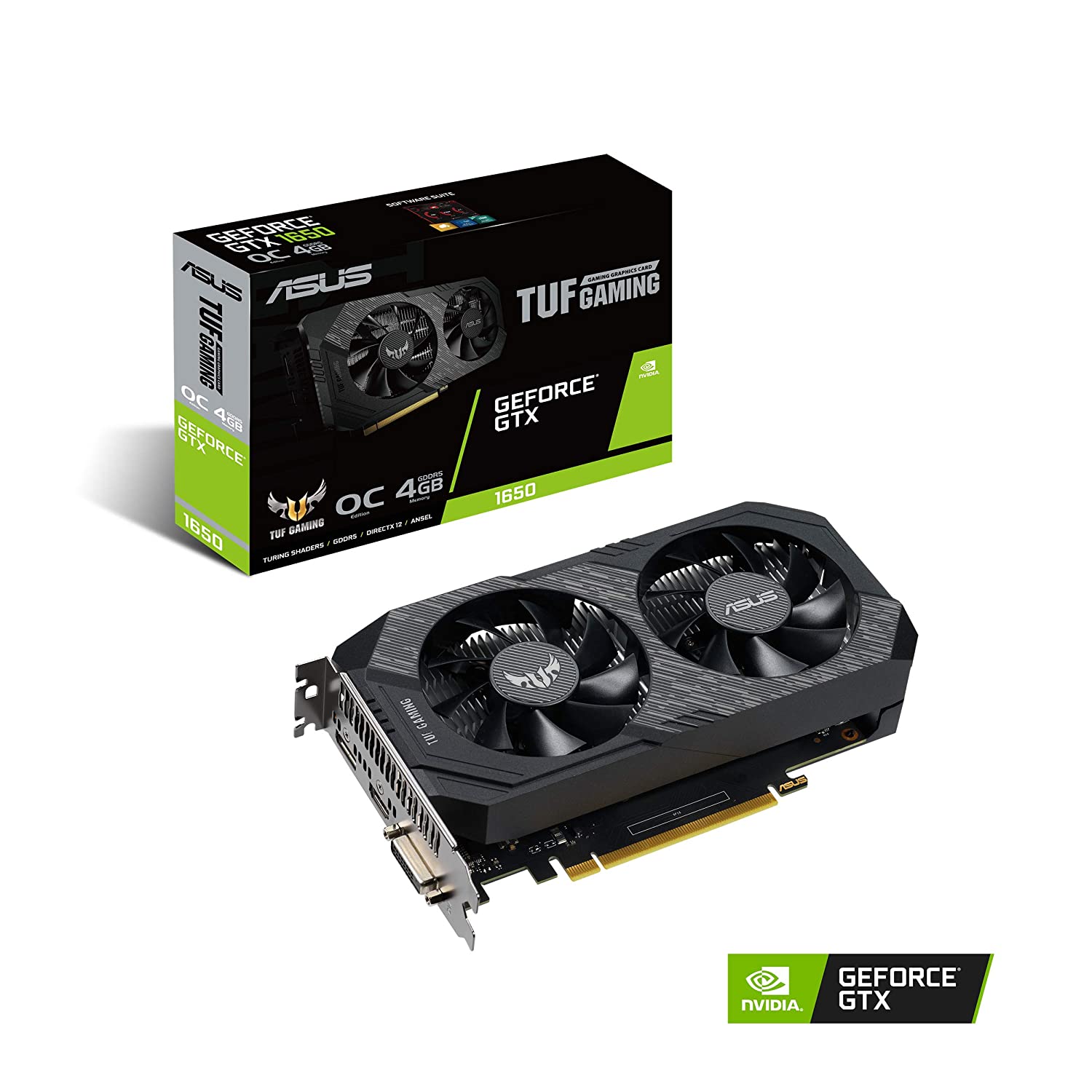 Asus TUF Gaming GeForce GTX 1650 OC Edition 4GB GDDR6 128-Bit Dual Fan Graphics Card (TUF-GTX1650-O4GD6-P-GAMING)