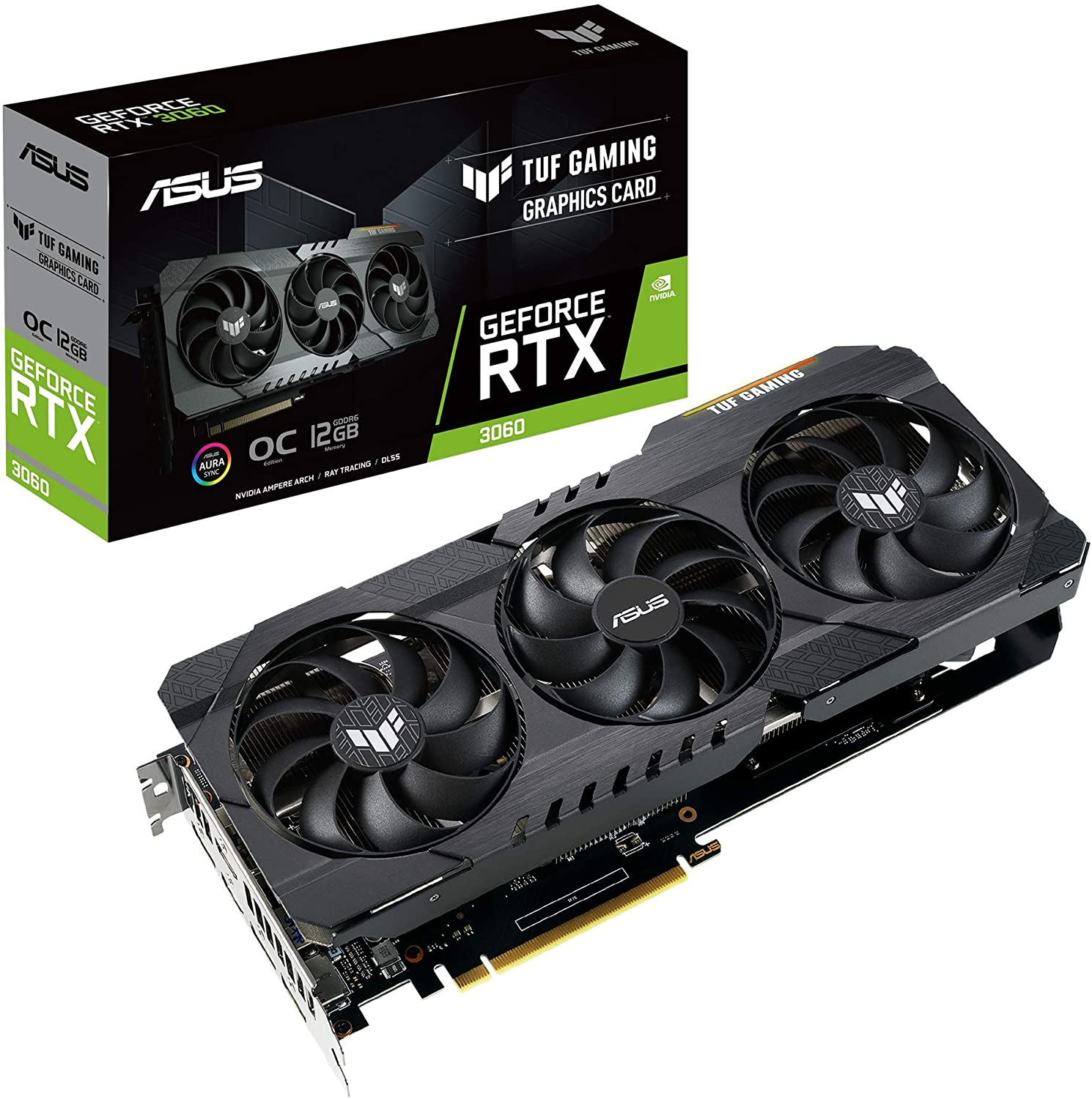 Asus TUF Gaming GeForce RTX 3060 OC Edition 12GB GDDR6 192-Bit Triple Fan Graphics Card (TUF-RTX3060-O12G-GAMING)