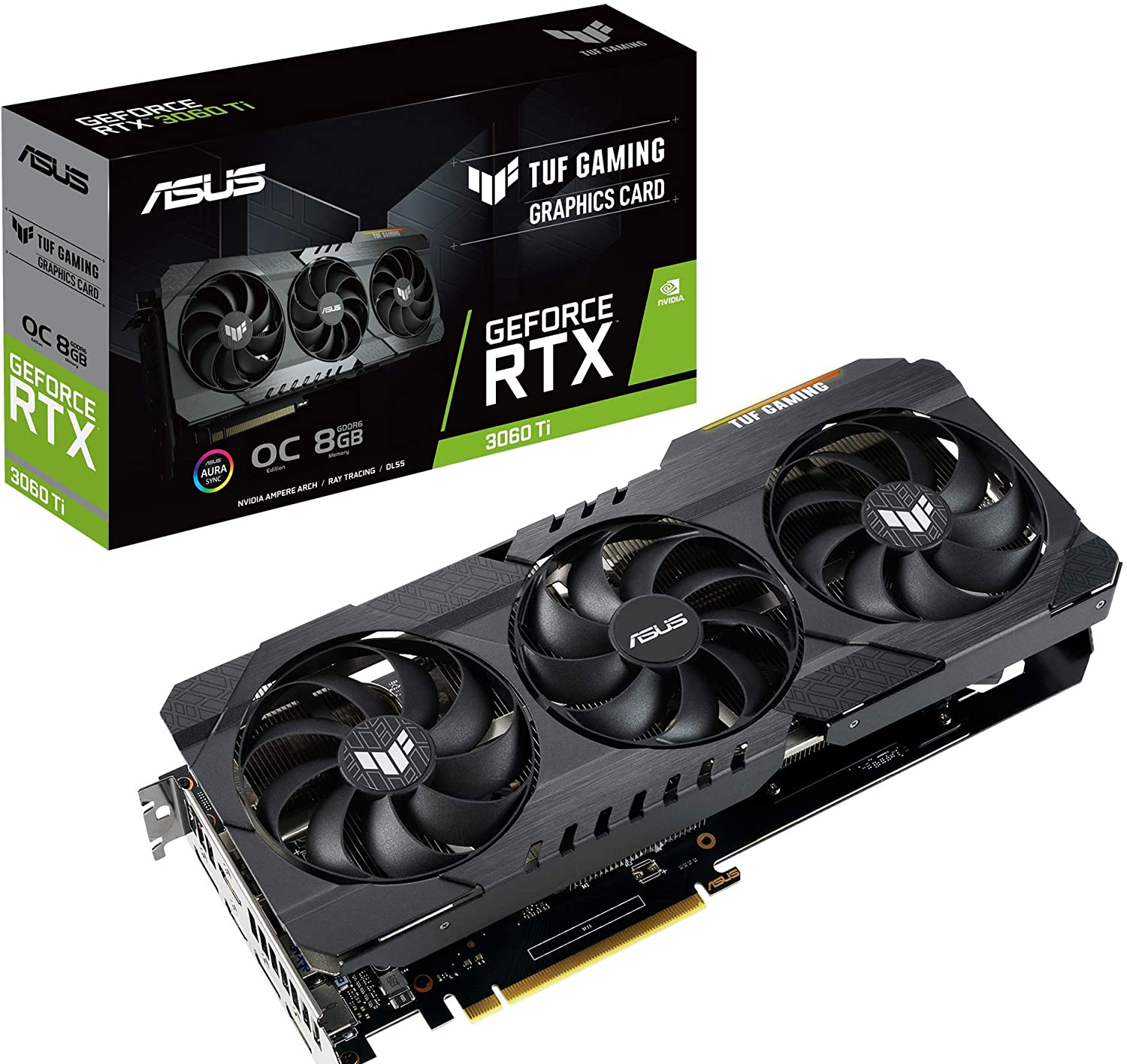 Asus TUF Gaming GeForce RTX 3060 Ti OC Edition 8GB GDDR6 256-Bit Triple Fan Graphics Card (TUF-RTX3060TI-O8G-GAMING)