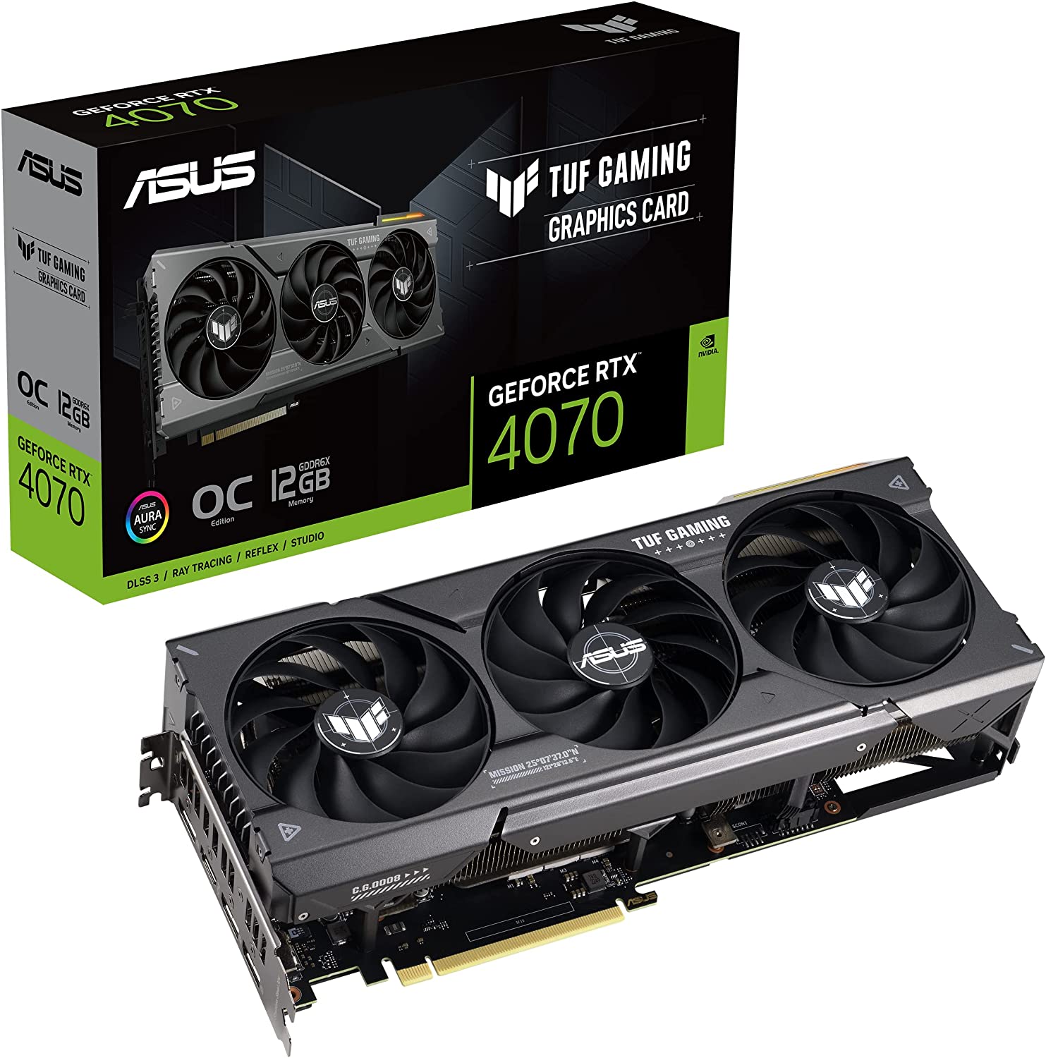 ASUS TUF Gaming GeForce RTX 4070 OC 12GB GDDR6X 192-Bit Triple Fan Graphics Card (TUF-RTX4070-O12G-GAMING)
