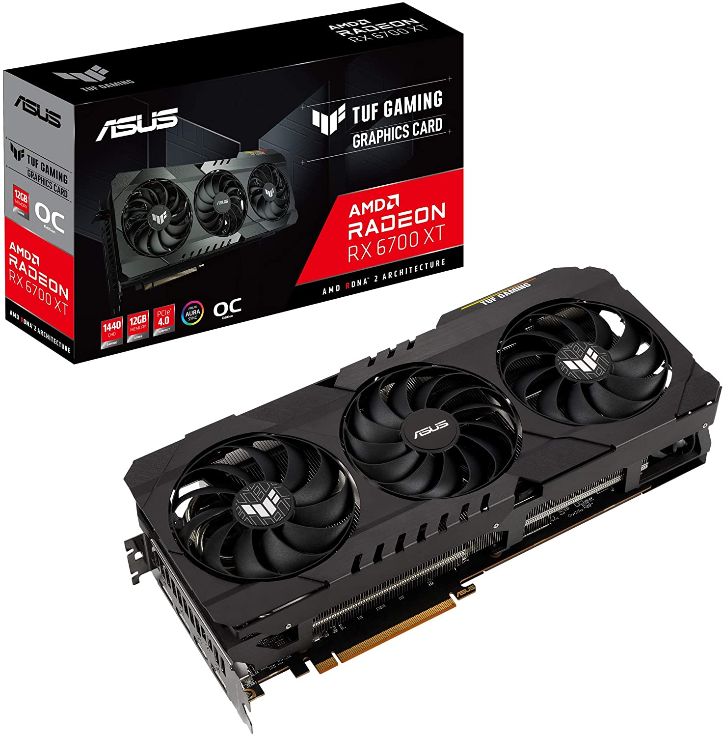 ASUS TUF Gaming Radeon RX 6700 XT OC Edition 12GB GDDR6 192-Bit Triple Fan Graphics Card (TUF-RX6700XT-O12G-GAMING)
