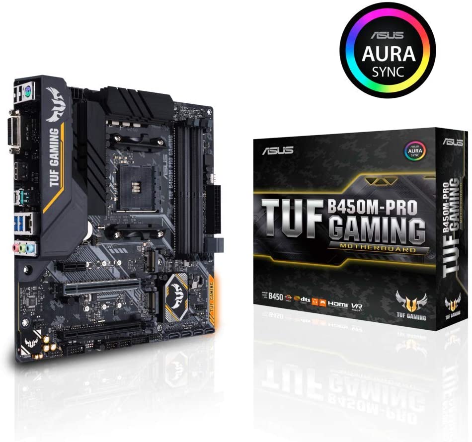 Asus TUF B450M-PRO GAMING mATX AMD Motherboard - AM4 Socket for Ryzen 1st/ 2nd Gen/ Athlon Processors