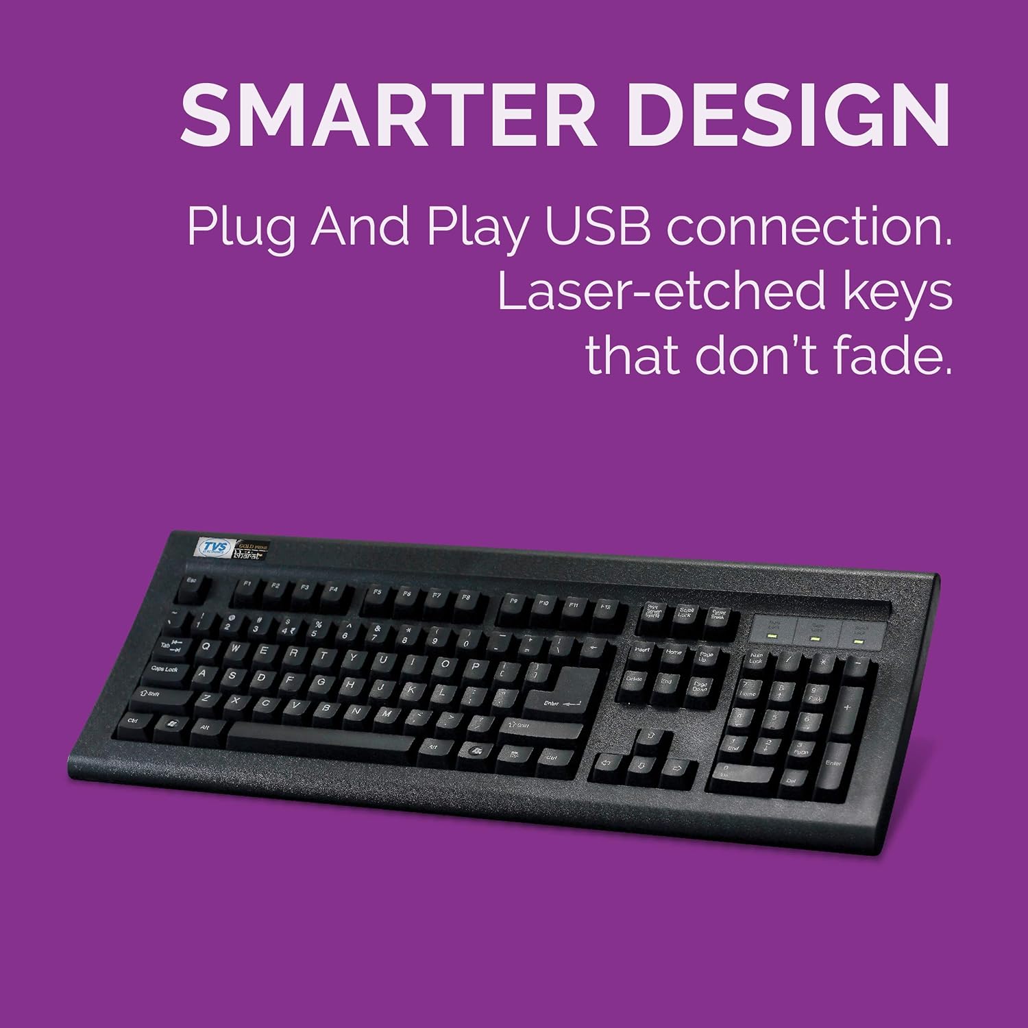 Tvs Electronics Gold Prime Mechanical Wired Keyboard/ Dustproof Key switches/ Guaranteed 50 Million keystrokes/ 1.5 Meter USB Cable/ USB Gold Keyboard (Black) - Image 5