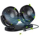 Portronics Twin Cool Rotatable Dual Heads USB fan, Brushless Motor, Rotatable Heads, 3 Speed Mode, USB Powered Fan, Triple-Blade Design