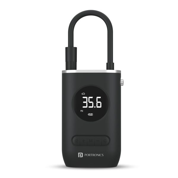 Portronics VAYU Portable Air Pump/ Air Compressor for Car & Bike with Digital LED Display (POR-1480)