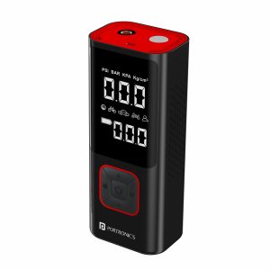 Portronics Vayu 2.0 Rechargeable Tyre Inflator with 150 PSI Pressure/ 6000 mAh Battery/ Preset Modes/ Digital Display/ Flashlight Torch - Air Pump Compressor for Car, Bike, Cycle (Black)