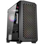 Zebronics Voxel Mid-Tower Premium Gaming Cabinet/ ATX/ ARGB Rear Fan/ LED Control Switch/ Tempered Glass Panel/ USB 3.0/ 360mm Front or 240mm Top AIO Cooler support with Top and Bottom Dust Filter