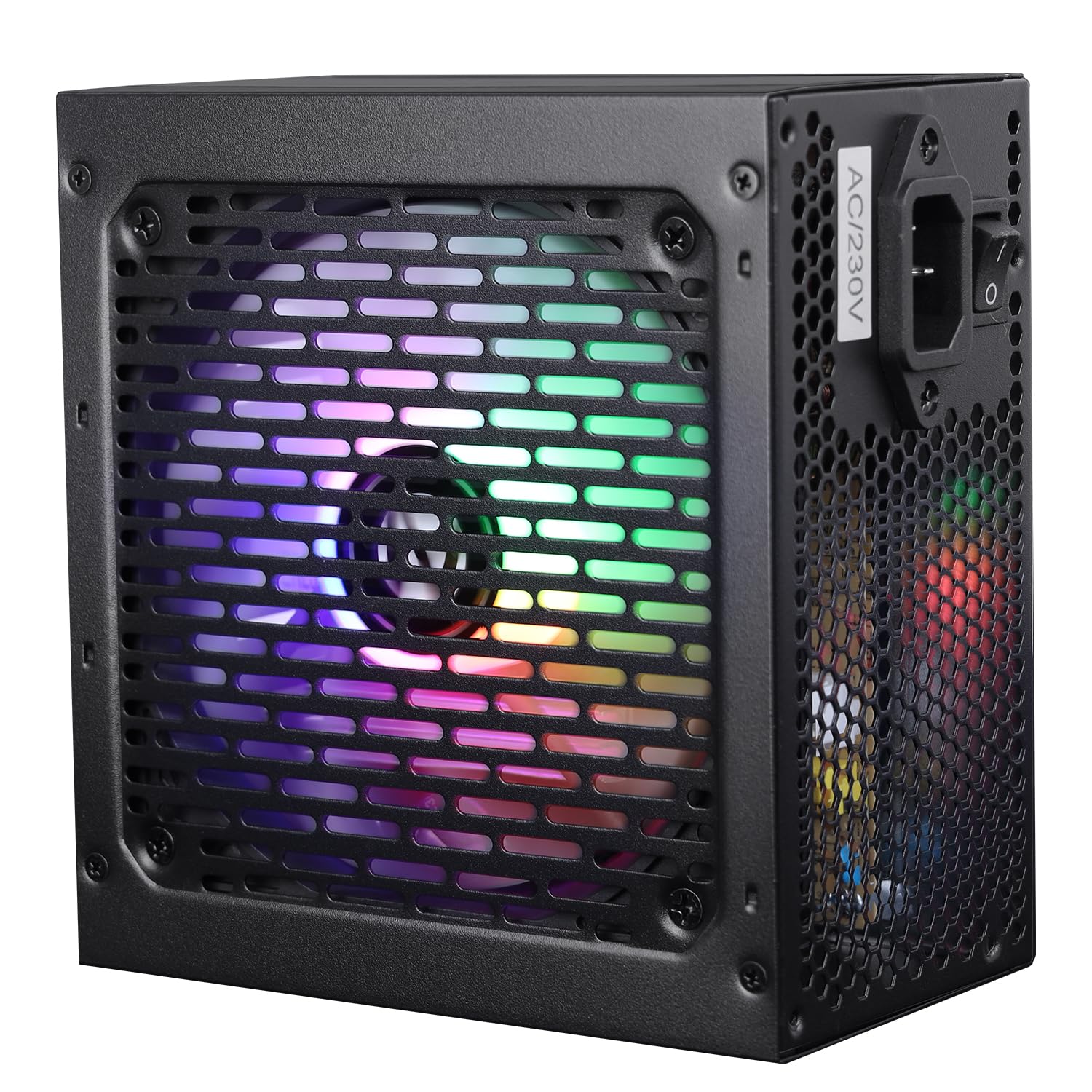 Zebronics VS500Z 500W Non Modular Premium Power Supply with Silent 120mm RGB Fan, Long Flat Cables, PCIe x 1, SATA x 4, 12V 32A (Max.), Over Voltage/Short Circuit Protection (Black)