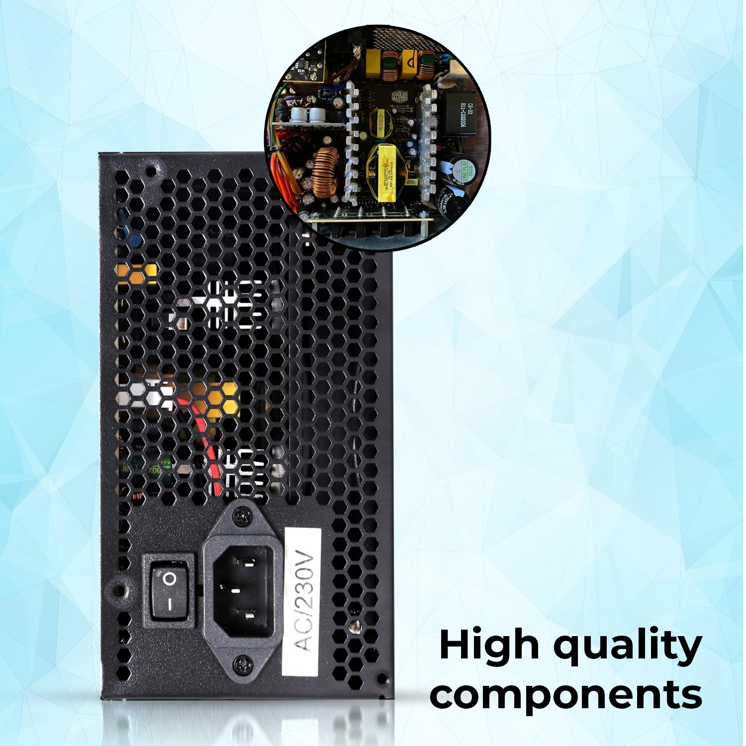 Zebronics VS500Z 500W Non Modular Premium Power Supply with Silent 120mm RGB Fan, Long Flat Cables, PCIe x 1, SATA x 4, 12V 32A (Max.), Over Voltage/Short Circuit Protection (Black) - Image 3