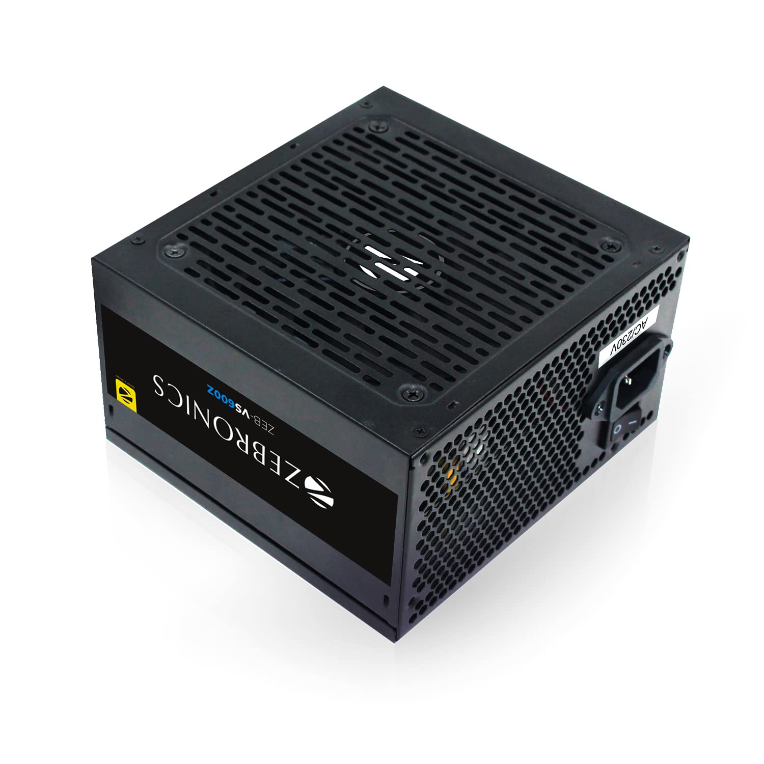 Zebronics Zeb-VS600Z high Efficiency Power Supply with 600W, Single 36A 12V Rail, Built in protections, 1x PCIe, 4X SATA and Silent 120mm Hydraulic Bearing Fan - Black