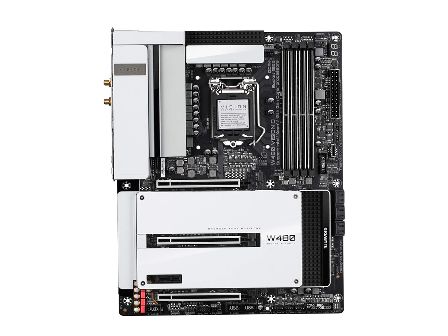 Gigabyte W480 VISION D Motherboard for Intel Xeon W Series/ Intel 10th Generation Processors - LGA1700 Socket - Image 2