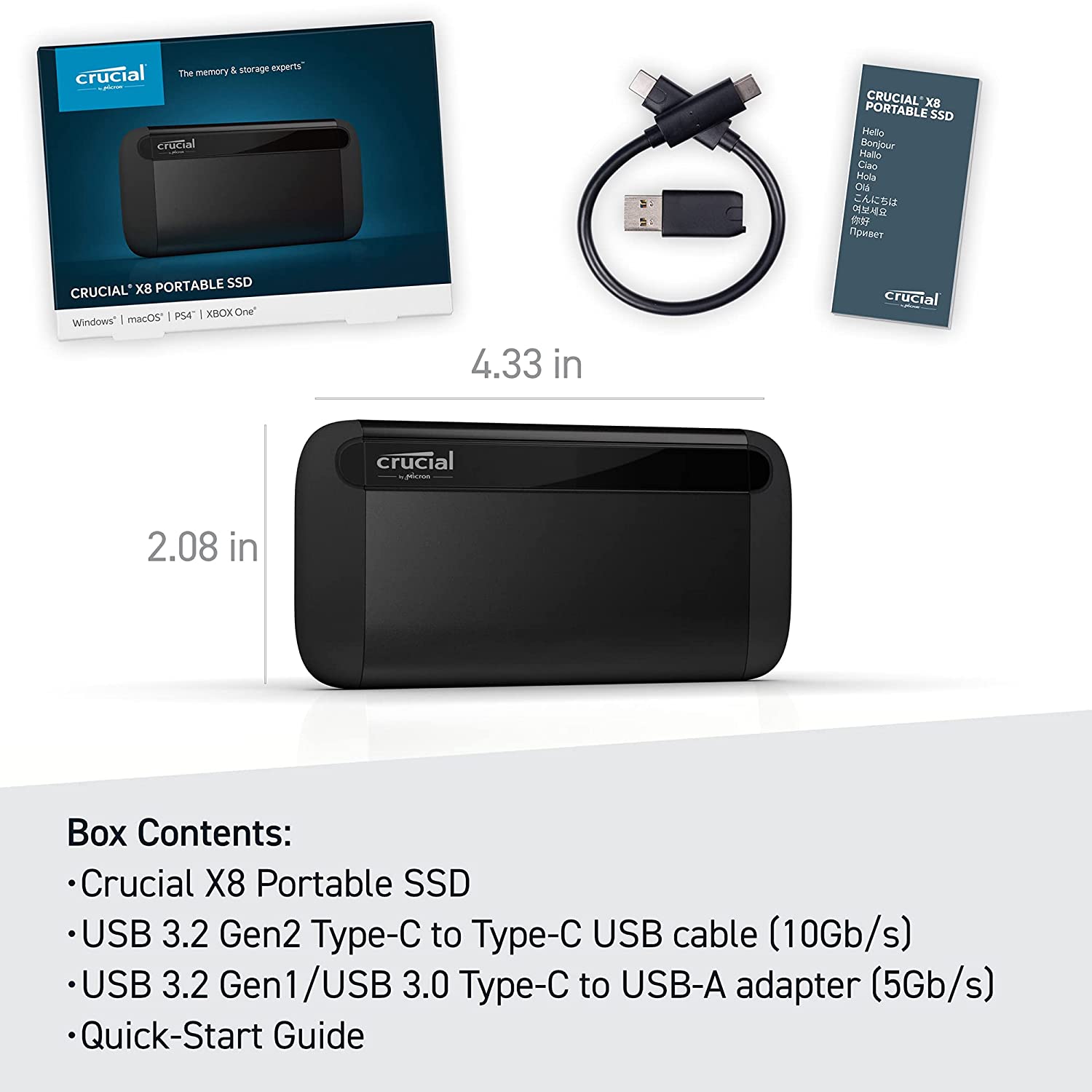 Crucial X8 2TB Portable SSD (CT2000X8SSD9) - Image 2