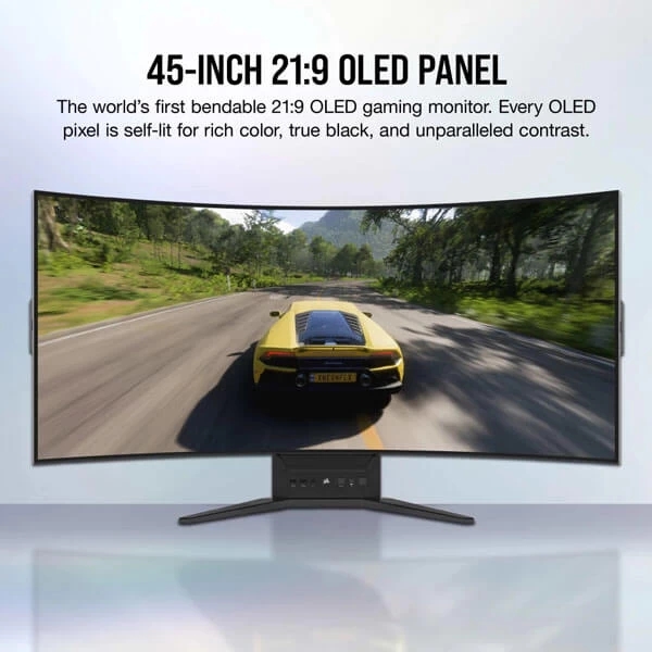 Corsair XENEON FLEX 45WQHD240 45-Inch Bendable Gaming Monitor, 3440 x 1440, 240Hz, 0.03ms GtG, HDR with 1000nit Peak Brightness, 1.5M:1 Contrast Ratio, 1.07 Billion Colors - Image 3