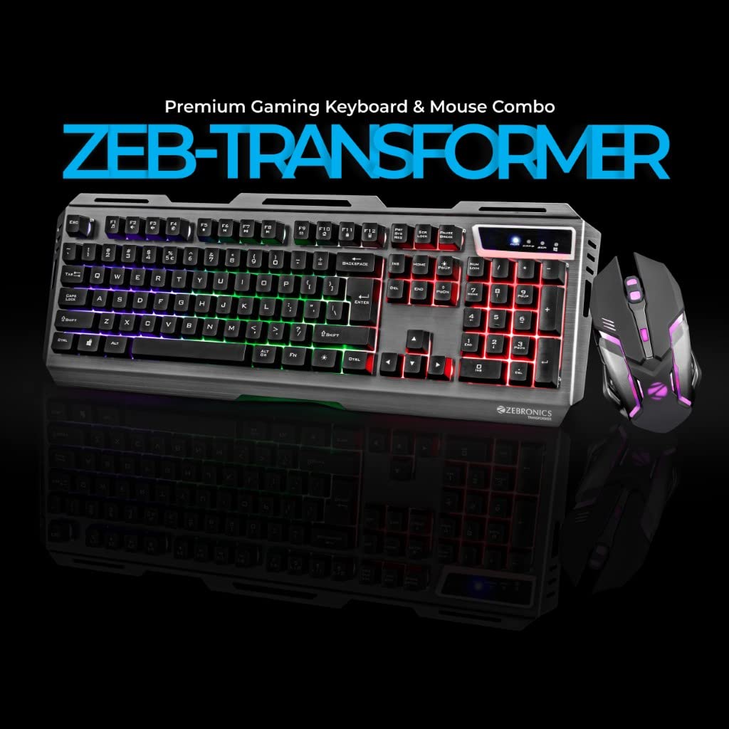 Zebronics Zeb-Transformer 1 USB Gaming Keyboard and Mouse Combo with Braided Cable-Black - Image 2