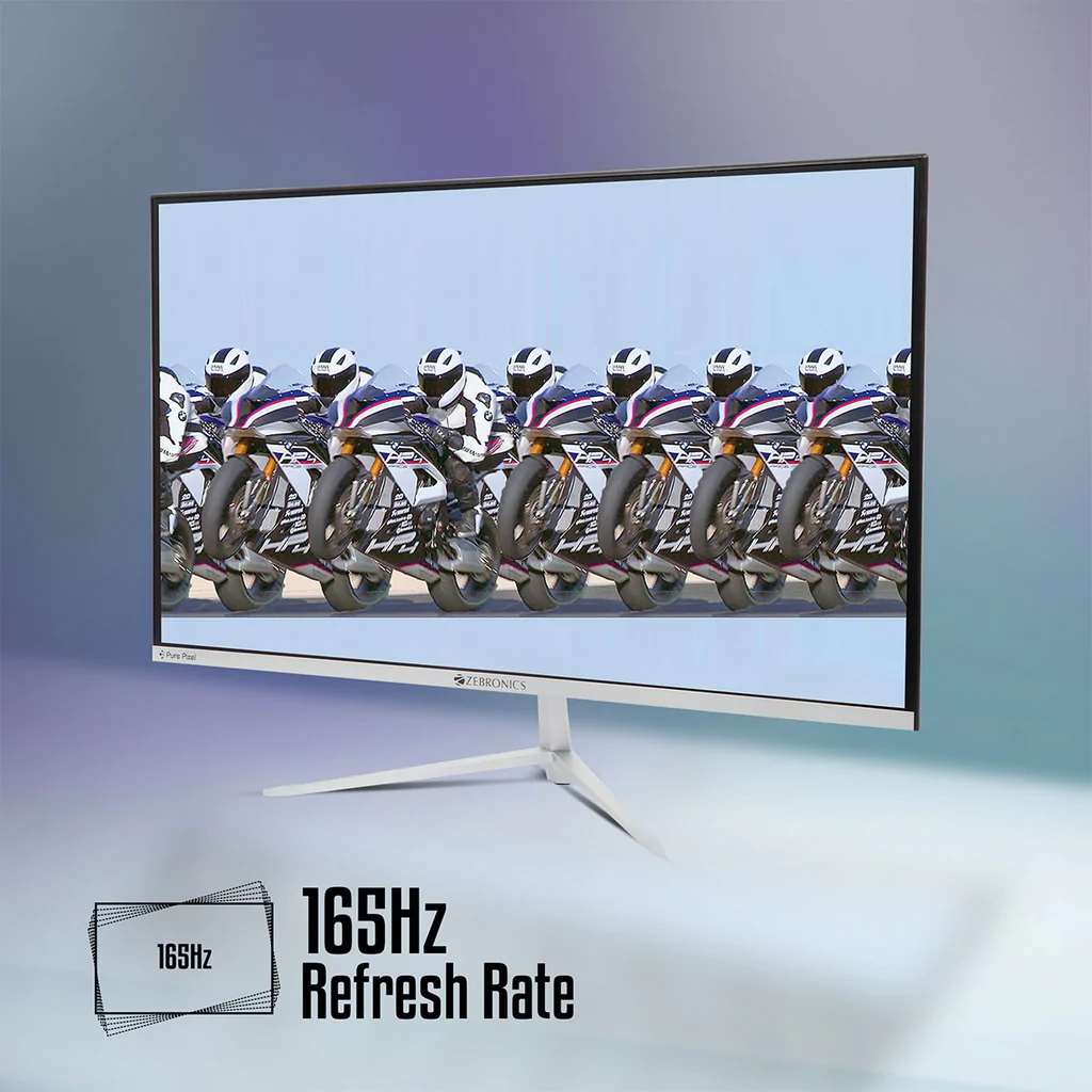 Zebronics Zeb-A24FHD LED (165Hz) 24 inch Gaming Monitor - 60.4cms, IPS, Ultra Slim, FHD 1920x1080 Pixels, Display Port, HDMI, 300nits, USB, Built in Speaker, Wall Mountable, Widescreen - Image 3