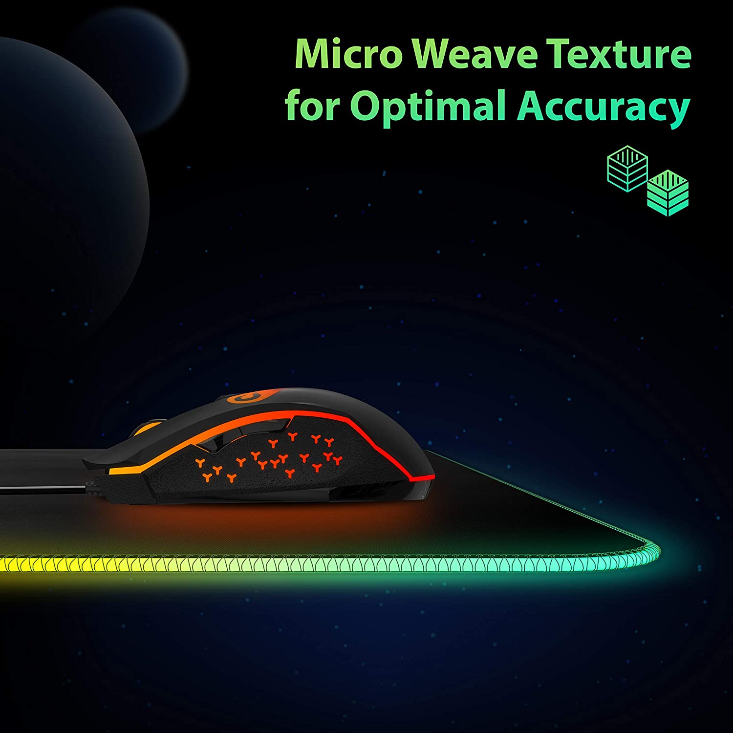 Zebronics Blaze XL RGB Gaming Mouse Pad with Micro Weave Texture/ 13 RGB Modes/ Anti Slip Rubber Base/ 800x300mm (Black) - Image 2