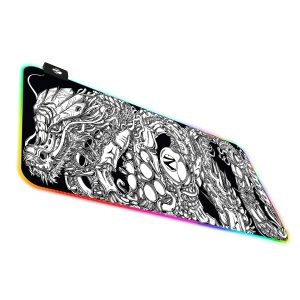 Zebronics Blaze XL RGB Gaming Mouse Pad (Designed by Santanu Hazarika) (80 x 30cm) with 13 RGB Modes/ 2 Levels of Brightness/ Micro Weave Texture for Optimal Accuracy (Black + White)