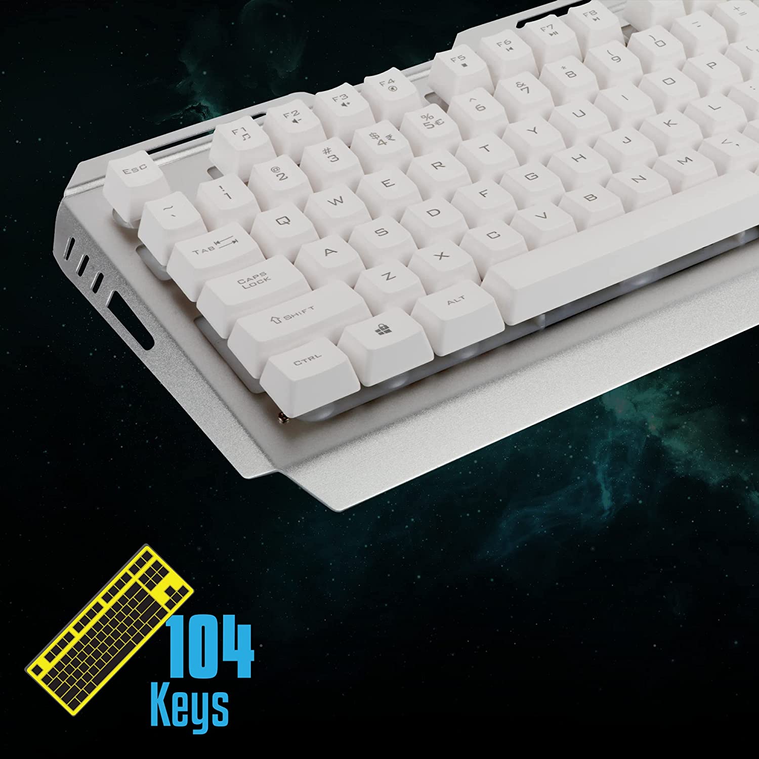 Zebronics Zeb-Transformer USB Gaming Keyboard and Mouse Set (USB, Braided Cable) White with Silver - Image 5