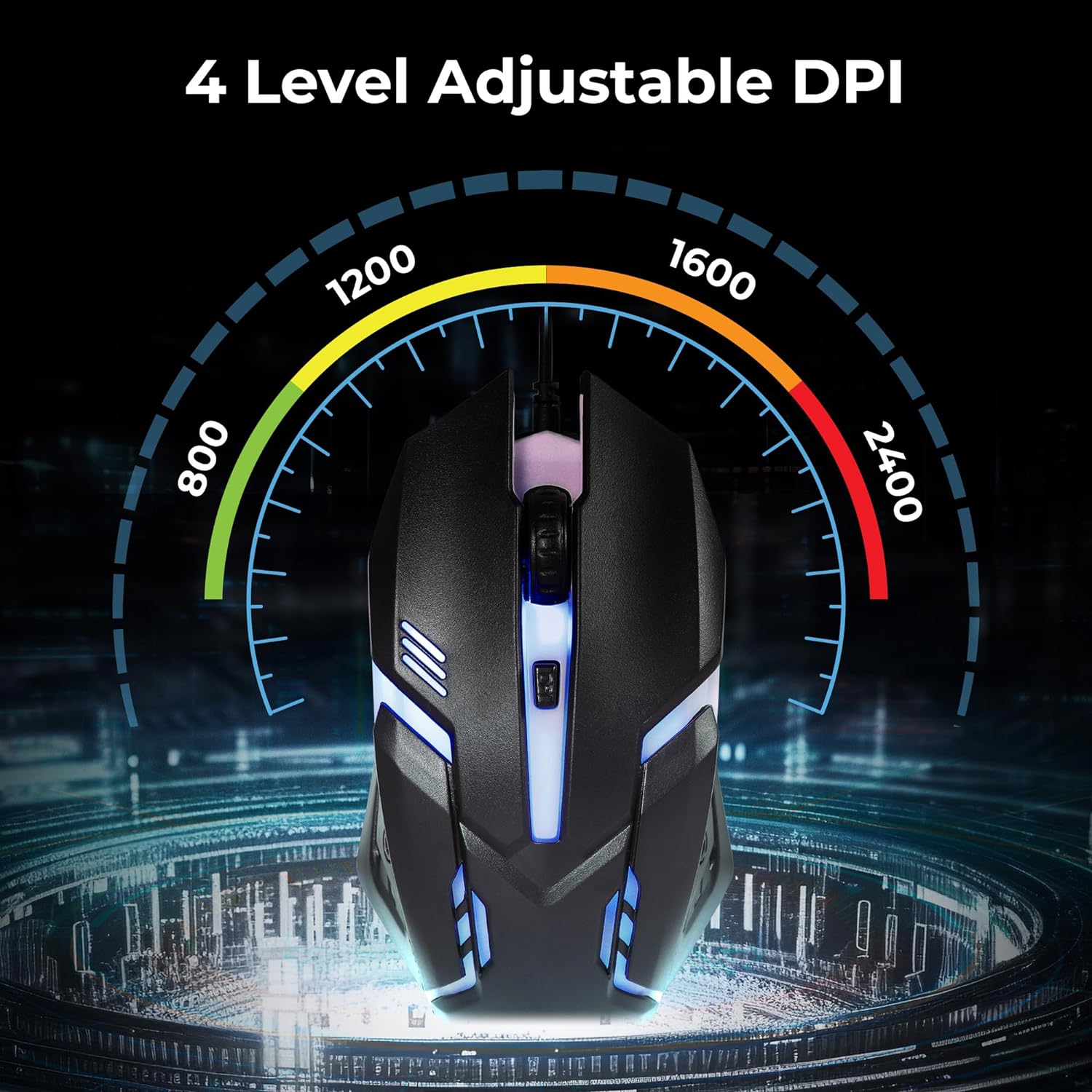 Zebronics Trion USB Keyboard & Mouse Gaming Combo 104 Keys Backlit, Translucent Material, Multi Color LED, Multi DPI Modes, High Precision Key - Image 4