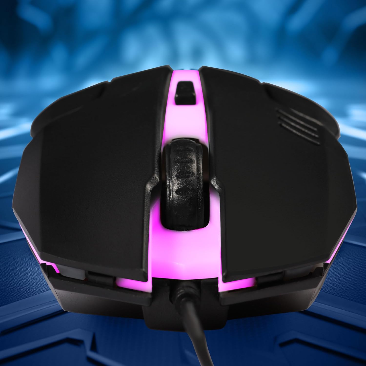 Zebronics Uzi High Precision Wired Gaming Mouse with 4 Buttons, Rainbow LED Lights, DPI Switch with 800/1200/1600/2400 DPI, Plug and Play, 3 Million clicks, Lightweight Mouse - Image 3