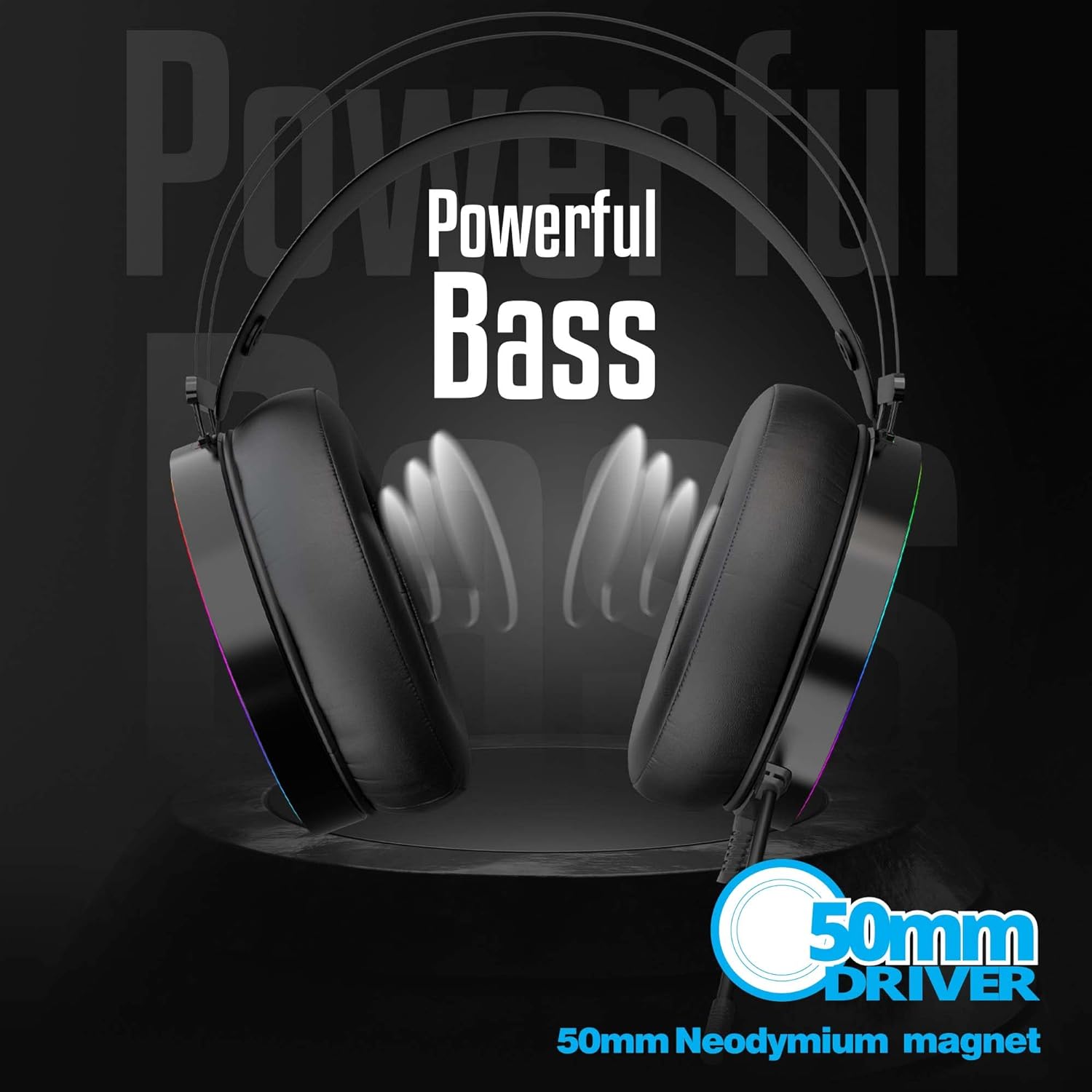 ZEBRONICS Zeb-Blitz USB Gaming Wired On Ear Headphones with Mic with Dolby Atmos/ RGB Led/ Windows Software/ Simulated 7.1 Surround Sound/ 2.4 Meter Braided Cable Flexible Padded Ear Cushions (Black) - Image 4