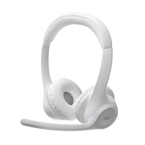 Logitech Zone 300 Wireless Bluetooth Over Ear Headset with Noise-Cancelling Microphone, Compatible with Windows, Mac, Chrome, Linux, iOS,iPados, Android - White