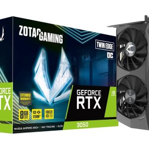 ZOTAC GAMING GeForce RTX 3050 Twin Edge OC 8GB GDDR6 128-Bit Dual Fan Graphics Card (ZT-A30500H-10M)