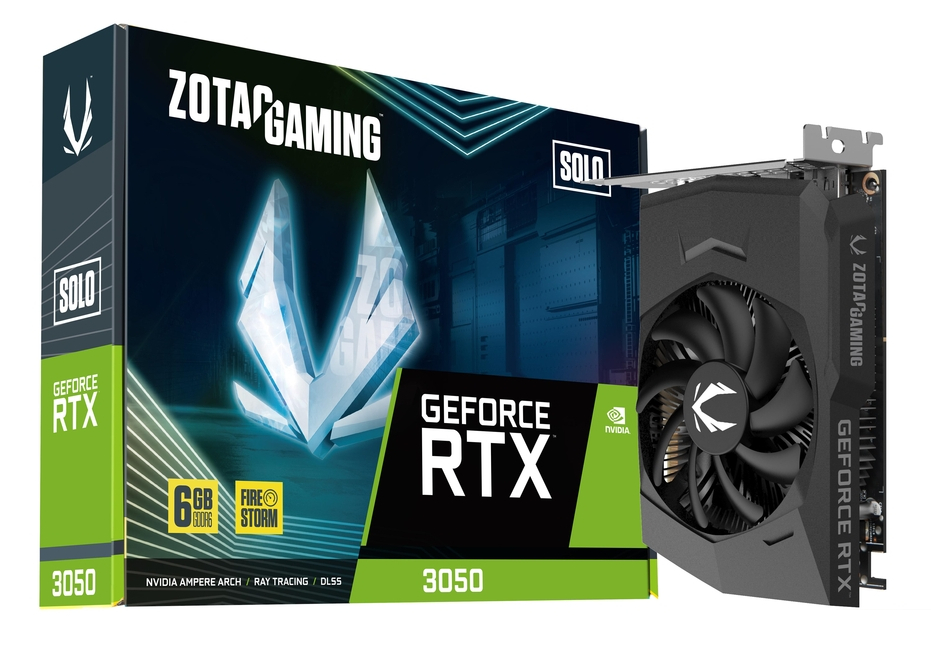 ZOTAC GAMING GeForce RTX 3050 6GB GDDR6 Solo 96-Bit Super Compact Gaming Graphics Card (ZT-A30510G-10L)