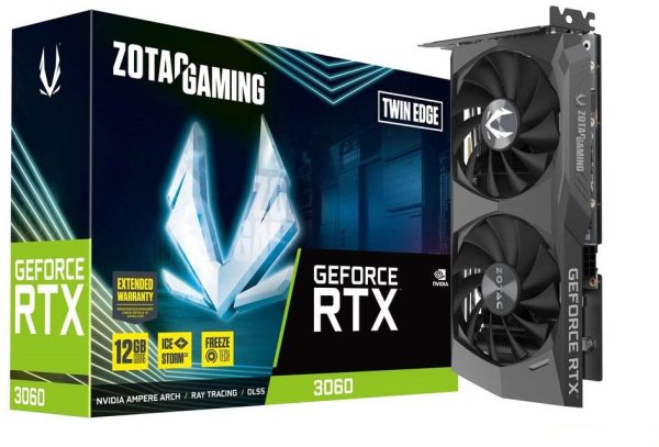 ZOTAC GAMING GeForce RTX 3060 Twin Edge 12GB GDDR6 192-Bit Dual Fan Graphics Card (ZT-A30600E-10M)