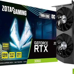 ZOTAC GAMING GeForce RTX 3060 Twin Edge OC 12GB GDDR6 192-Bit Dual Fan LHR Graphics Card (ZT-A30600H-10M)