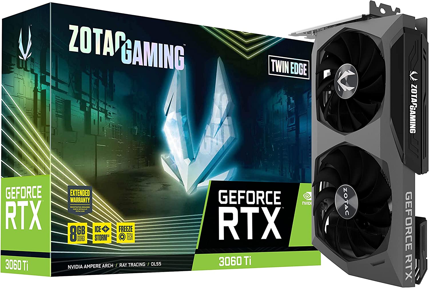 ZOTAC GAMING GeForce RTX 3060 Ti Twin Edge 8GB GDDR6X 256-Bit Dual Fan Graphics Card (ZT-A30620E-10P)
