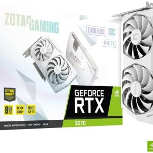 ZOTAC GAMING GeForce RTX 3070 Twin Edge OC White Edition 8GB GDDR6 256-Bit Dual Fan Graphics Card (ZT-A30700J-10P)