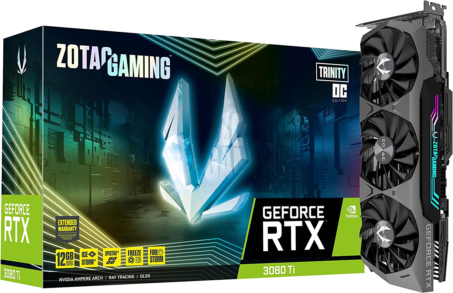 ZOTAC Gaming GeForce RTX 3080 Ti Trinity OC 12GB GDDR6X 384-Bit Triple Fan Graphics Card (ZT-A30810J-10P)