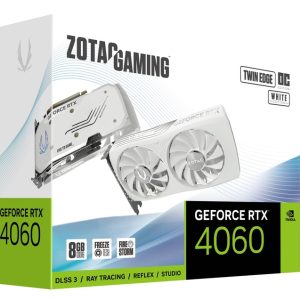 Zotac Gaming GeForce RTX 4060 8GB Twin Edge OC White Edition GDDR6 128-Bit Dual Fan Graphics Card (ZT-D40600Q-10M)