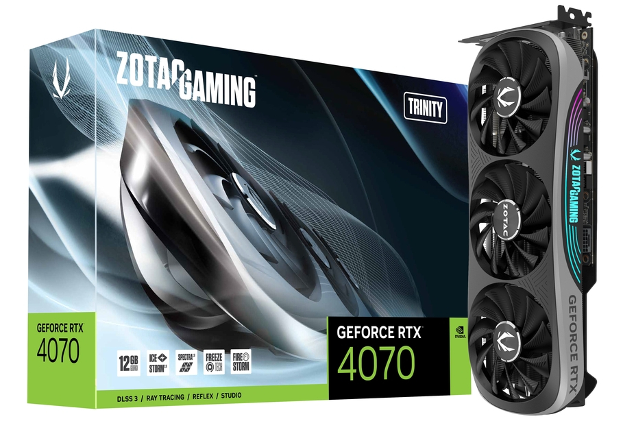 Zotac Gaming GeForce RTX 4070 Trinity 12GB GDDR6X 192-Bit Triple Fan Graphics Card (ZT-D40700D-10P)