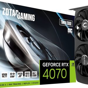 Zotac Gaming GeForce RTX 4070 Twin Edge OC 12GB GDDR6X 192-Bit Dual Fan Graphics Card (ZT-D40700H-10M)