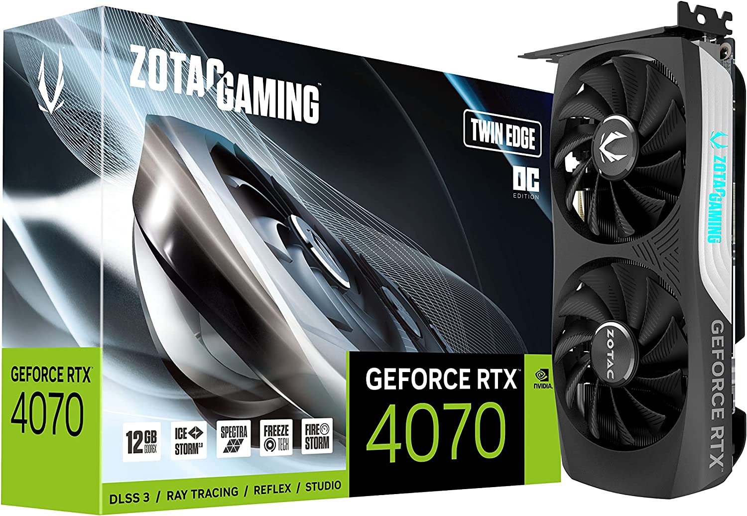 Zotac Gaming GeForce RTX 4070 Twin Edge OC 12GB GDDR6X 192-Bit Dual Fan Graphics Card (ZT-D40700H-10M)