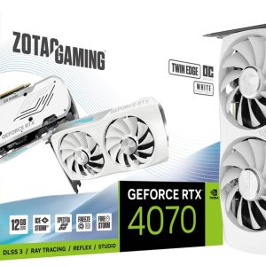 Zotac Gaming GeForce RTX 4070 Twin Edge OC White Edition 12GB GDDR6X 192-Bit Dual Fan Graphics Card (ZT-D40700Q-10M)