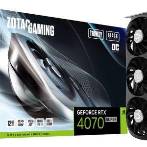 Zotac Gaming GeForce RTX 4070 SUPER Trinity OC Black Edition 12GB GDDR6X 192-Bit Triple Fan Graphics Card (ZT-D40720J-10P)