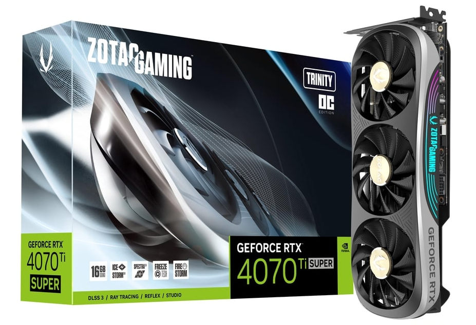 Zotac Gaming GeForce RTX 4070 Ti SUPER Trinity OC 16GB GDDR6X 256-Bit Triple Fan Graphics Card (ZT-D40730J-10P)