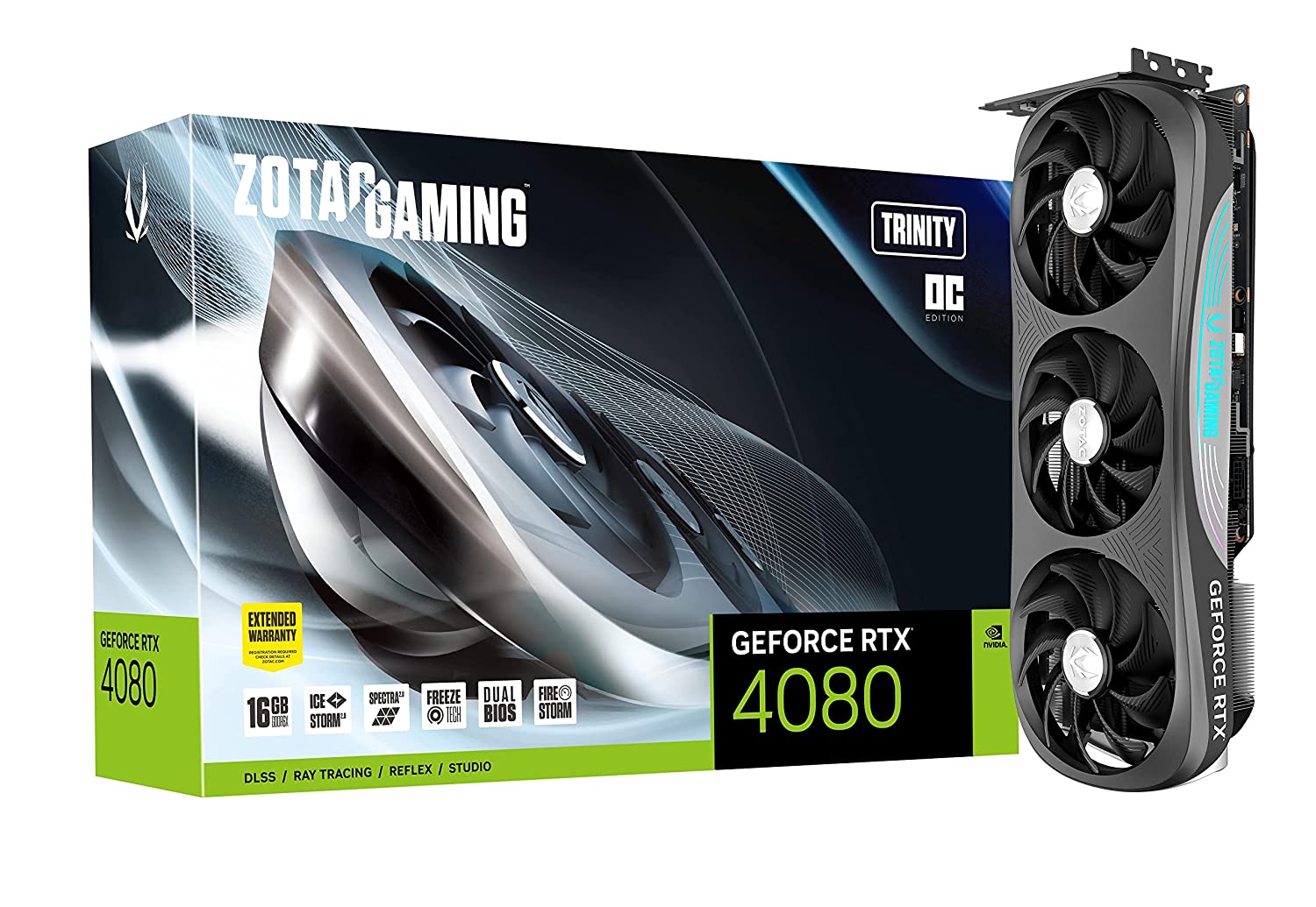 Zotac Gaming GeForce RTX 4080 Trinity OC 16GB GDDR6X 256-Bit Triple Fan Graphics Card (ZT-D40810J-10P)