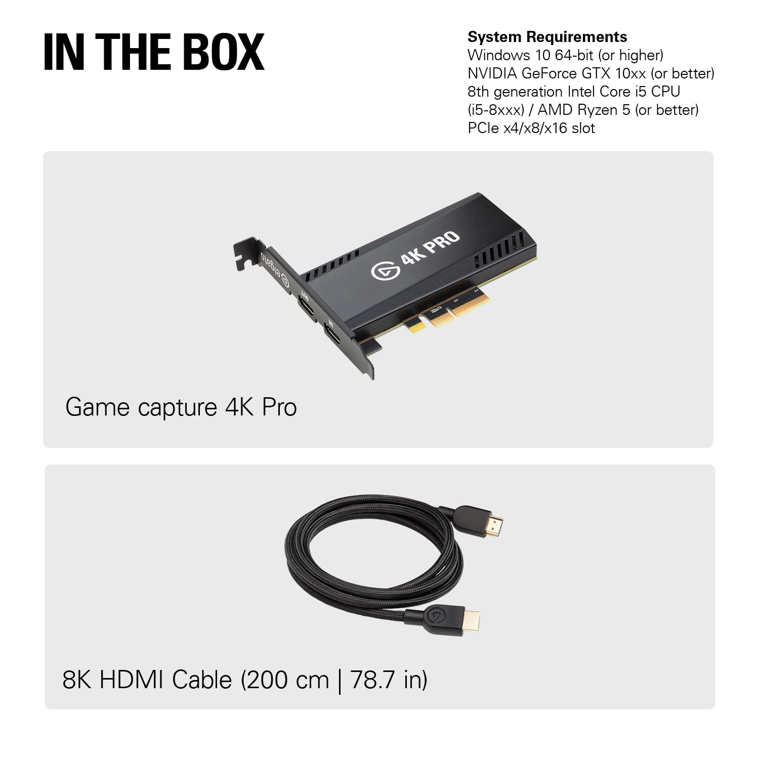 Elgato Game Capture 4K PRO - 8K60 Passthrough/ 4K60 Capture for PC, PS5, Xbox Series X, Up to 240 FPS Capture, With HDMI 2.1, VRR, Works With Windows and Dual PC Setups - Image 4