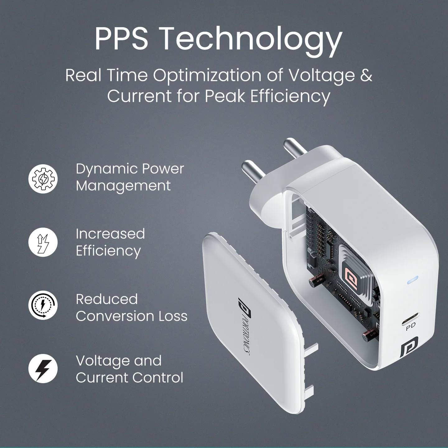 Portronics Adapto 65C 65W Type C PD Super Fast Charger Adaptor for Laptop, Smartphone, iPads & Tablets, GaN Technology, Best for Samsung, iPhone, Nothing, iPads, MacBook, Type C Laptop(White) - Image 5