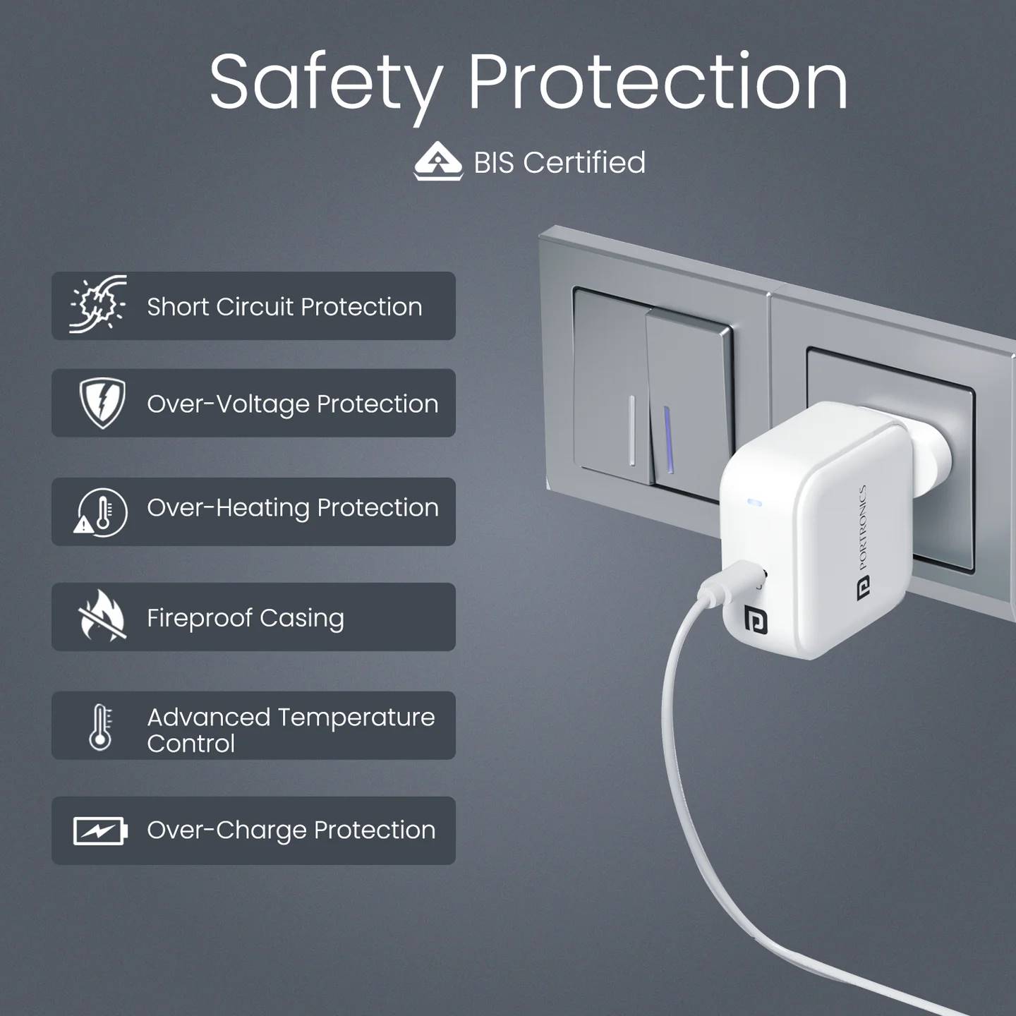 Portronics Adapto 65C 65W Type C PD Super Fast Charger Adaptor for Laptop, Smartphone, iPads & Tablets, GaN Technology, Best for Samsung, iPhone, Nothing, iPads, MacBook, Type C Laptop(White) - Image 2