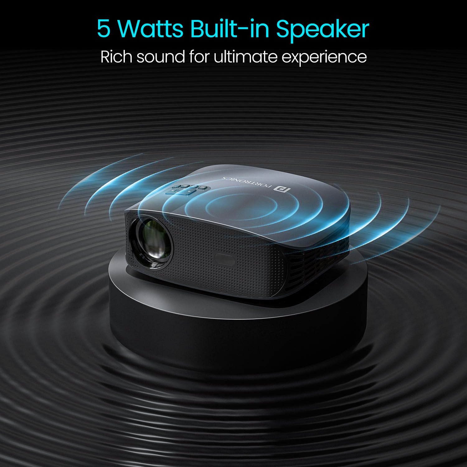 Portronics Beem 490 Smart LED Projector with 1080p Full HD, Streaming Apps (Netflix, Prime Video, Hotstar), Automatic Focus, Auto Keystone Correction, 6000 Lumens, Bluetooth, Wi-fi, 5W Speaker (Grey) - Image 7