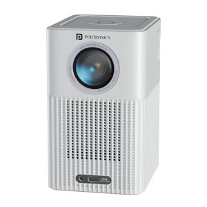Portronics Beem 500 Smart Projector with 8K Support | 1080p FHD Native | 6700 Lumens | Auto Focus | Keystoning, Bluetooth | Wi-Fi | 16W Speaker (White)