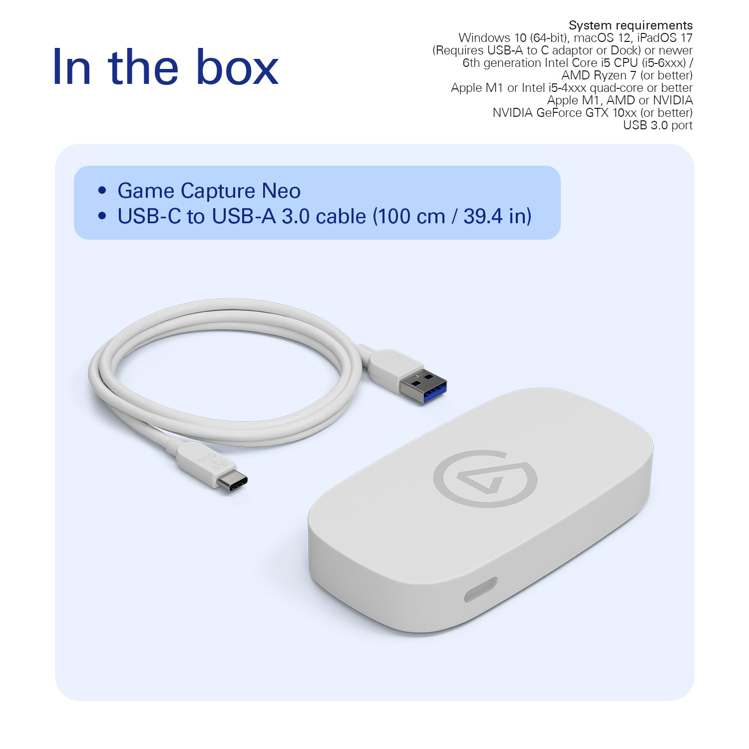 Elgato Game Capture Neo ??USB Portable Capture Card 4K60 HDR Passthrough, 1080p60 Video Recording ??For PS5/Xbox/Switch/iPhone ??In OBS, Quicktime and more - Plug & Play/Works on Laptop, PC, Mac, iPad - Image 2