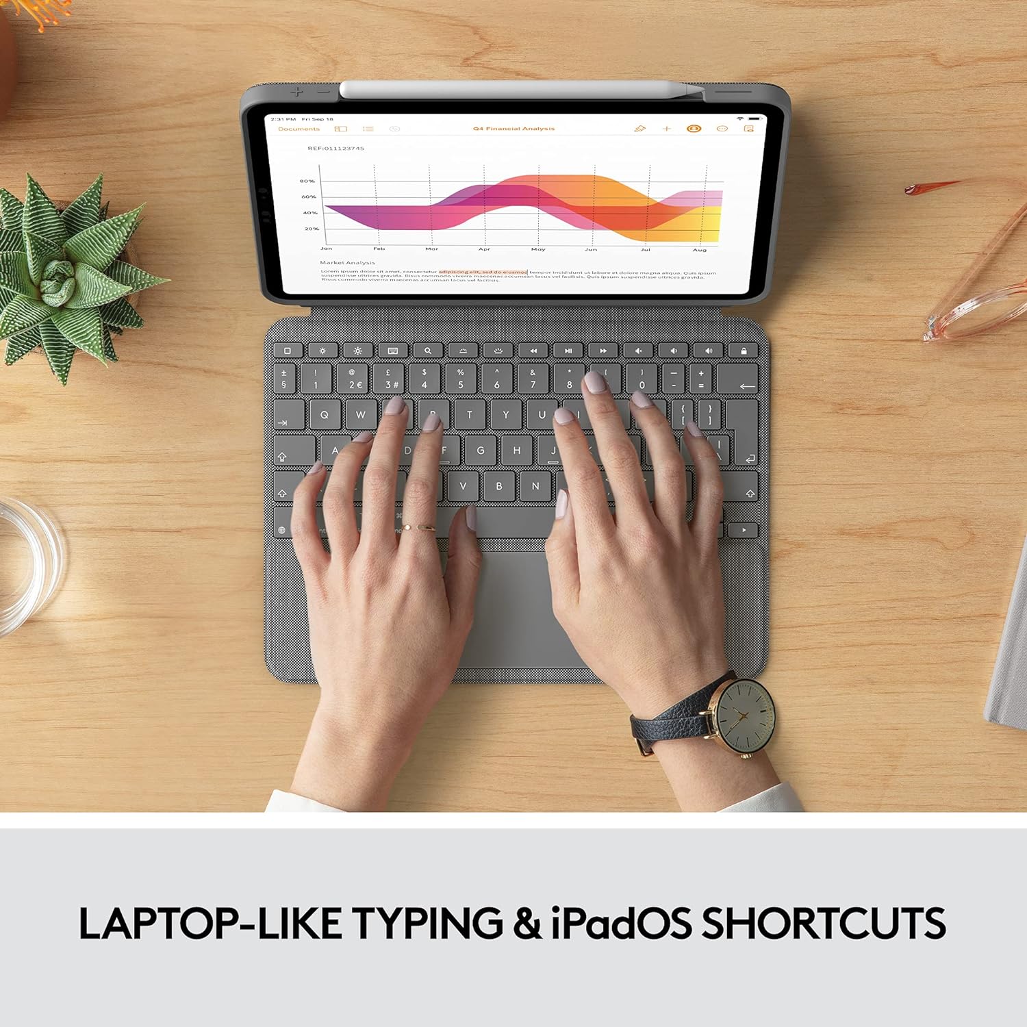 Logitech Folio Touch Backlit Keyboard Case with Trackpad for 4th 5th gen iPad Air - 920-009954 - Image 9